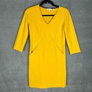 Boden Dress Womens 2P Gold Bronte Ottoman Ribbbed Preppy Career Minimalist